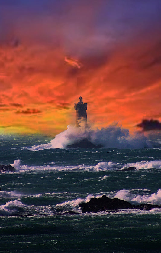 Phare du Four sous un ciel de tempête