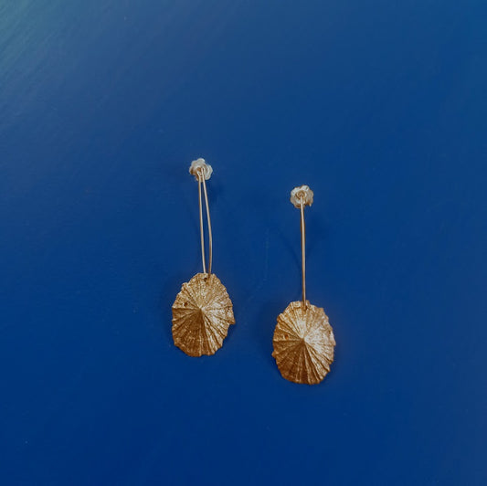 Boucles d'oreilles bernique doré bronze recyclé 
