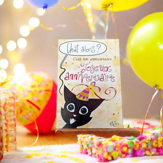 carte joyeux anniversaire chat alors