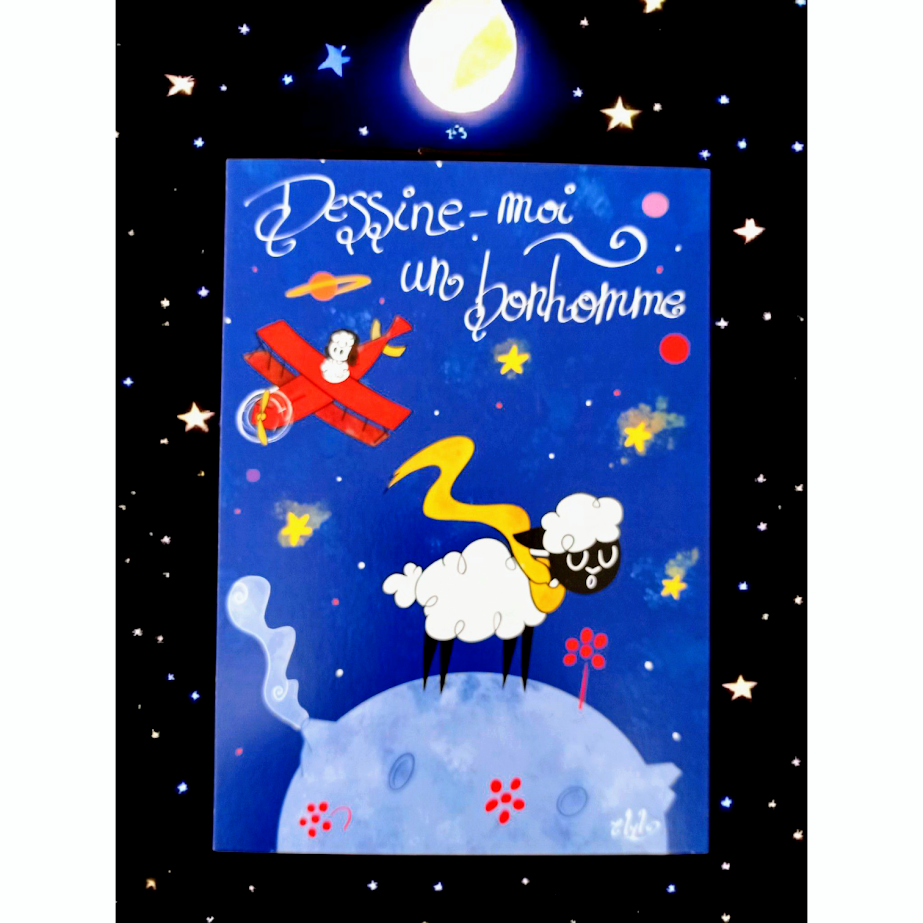 Carte mouton dans l'espace dessine moi un bonhomme