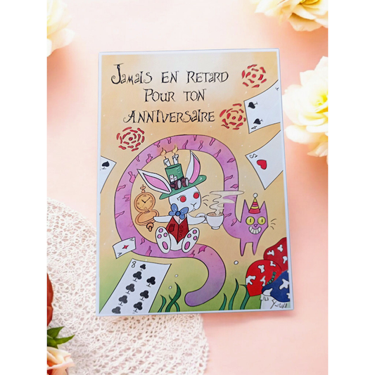 Carte lapin anniversaire