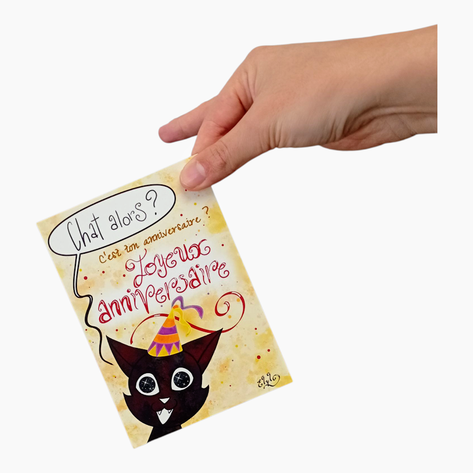 carte joyeux anniversaire chat alors